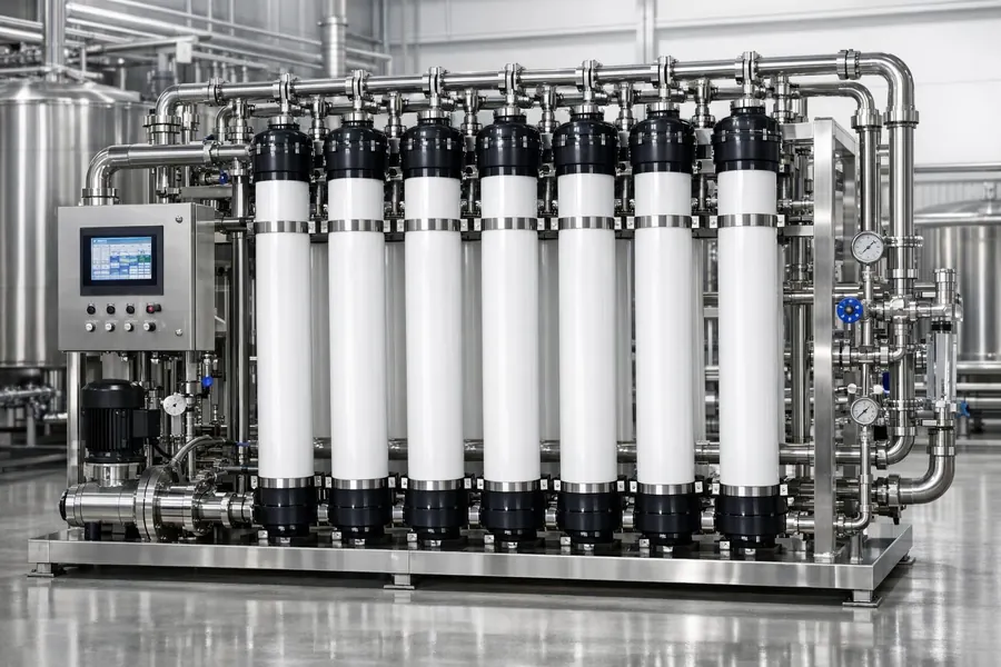 Skid compacto de ultrafiltração com módulos de membrana